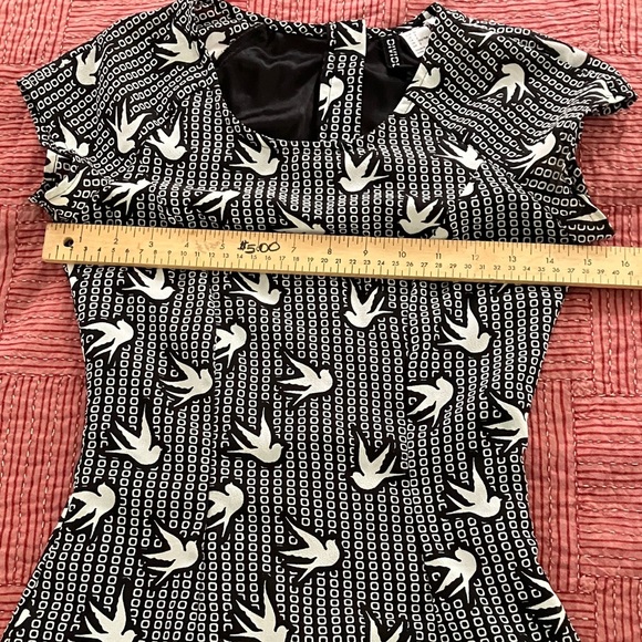 H&M Divided women’s size 2 bird motif lined mini Dress - Picture 3 of 16